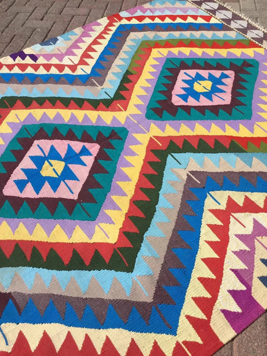 Vintage Kilim Rug 269cm x 134cm Hand Spun Wool Cotton