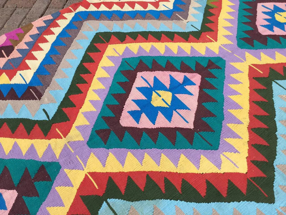 Vintage Kilim Rug 269cm x 134cm Hand Spun Wool Cotton
