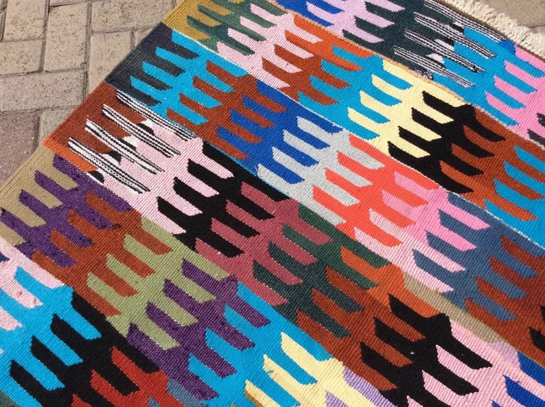 Vintage Kilim Rug 269cm x 143cm Handmade Wool Cotton
