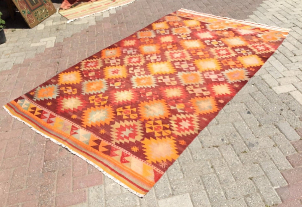 Vintage Kilim -matto 270cm x 163cm Käsintehty villapuuvilla