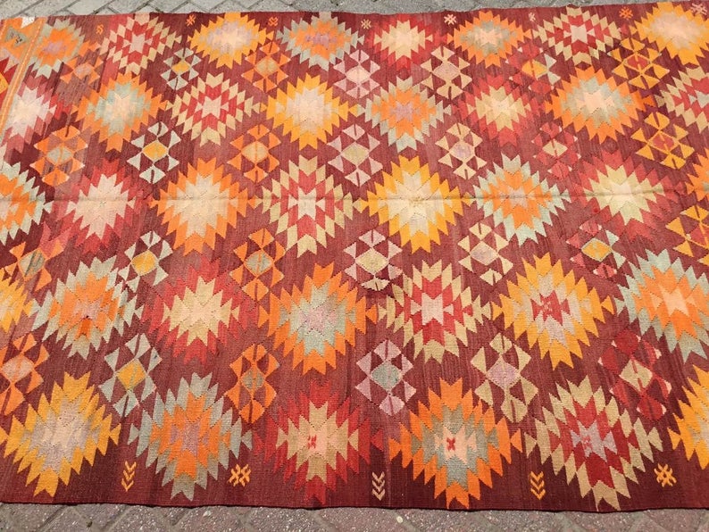 Vintage Kilim -matto 270cm x 163cm Käsintehty villapuuvilla