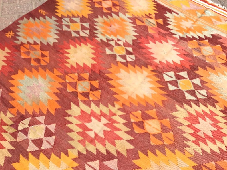 Vintage Kilim -matto 270cm x 163cm Käsintehty villapuuvilla