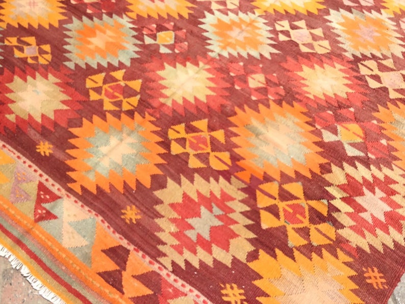 Vintage Kilim -matto 270cm x 163cm Käsintehty villapuuvilla