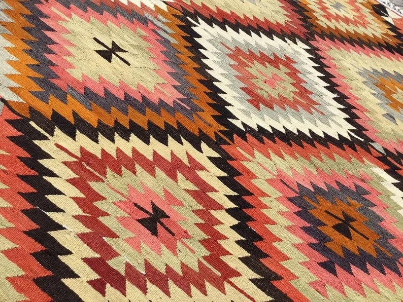 Vintage Kilim Rug 271cm x 171cm Handmade Turkish Wool