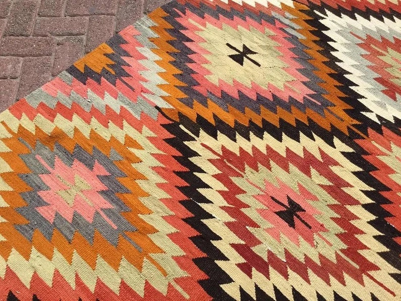 Vintage Kilim Rug 271cm x 171cm Handmade Turkish Wool