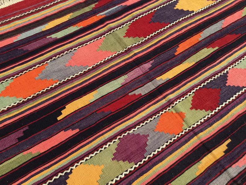 Vintage Kilim -matto 275cm x 165cm Käsintehty villapuuvilla