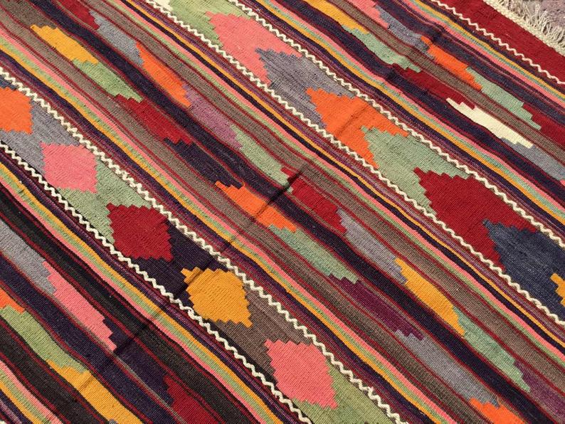 Vintage Kilim -matto 275cm x 165cm Käsintehty villapuuvilla