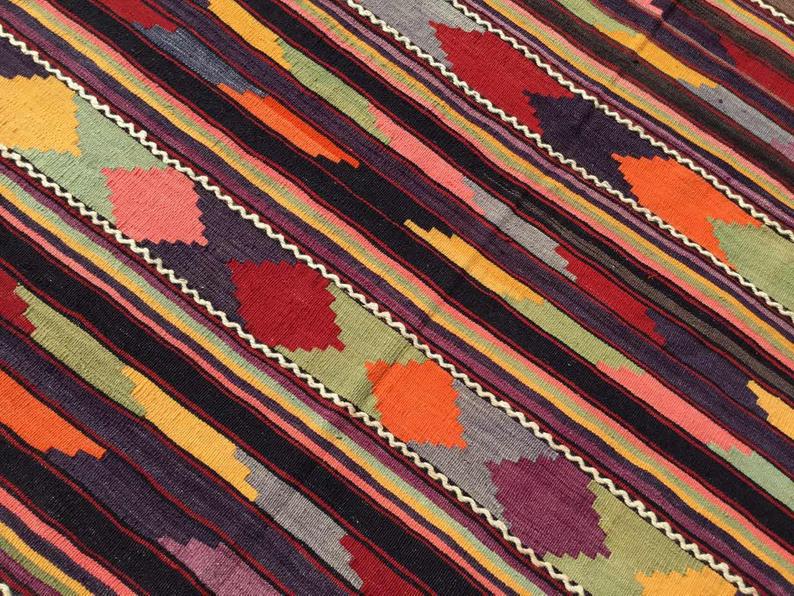 Vintage Kilim -matto 275cm x 165cm Käsintehty villapuuvilla