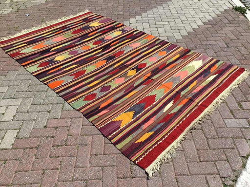 Vintage Kilim -matto 275cm x 165cm Käsintehty villapuuvilla