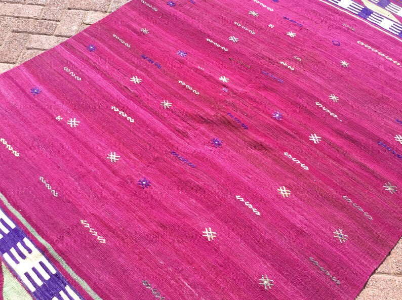 Vintage Kilim Rug 276cm x 156cm Handwoven Wool