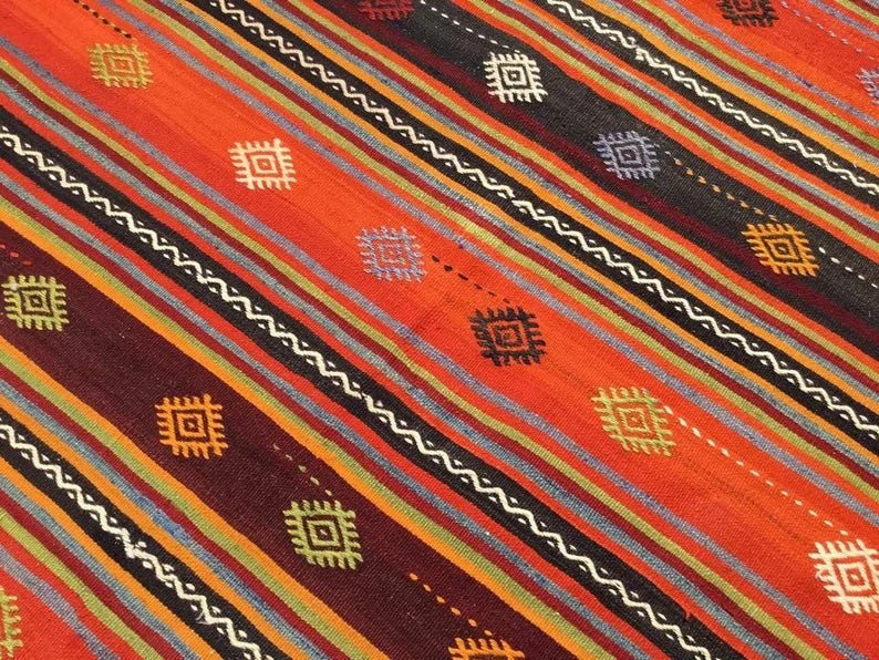 Vintage Kilim Rug 278cm x 182cm Western Turkey