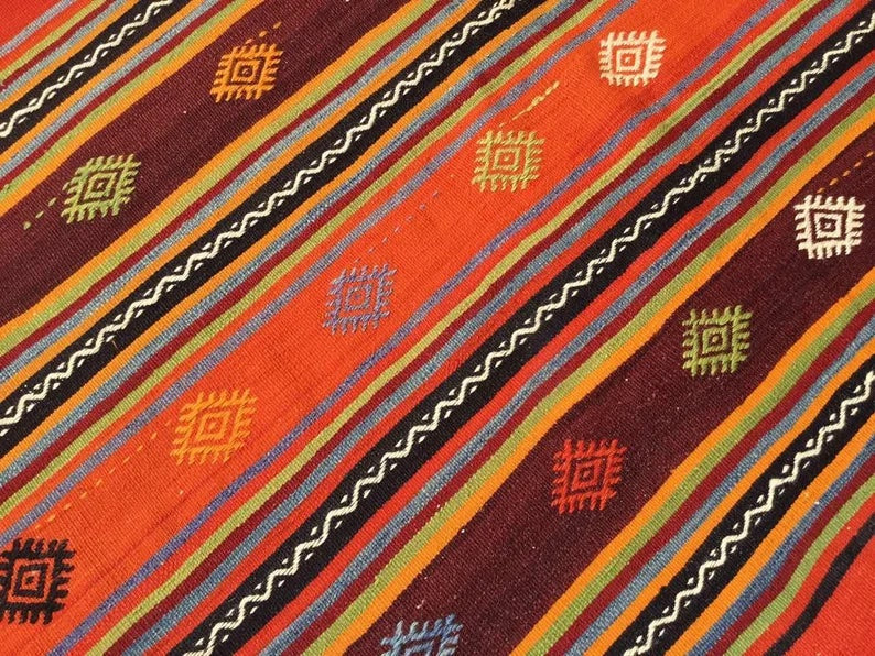 Vintage Kilim Rug 278cm x 182cm Western Turkey