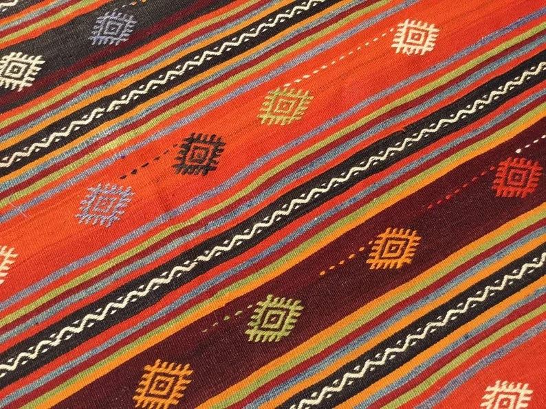 Vintage Kilim Rug 278cm x 182cm Western Turkey