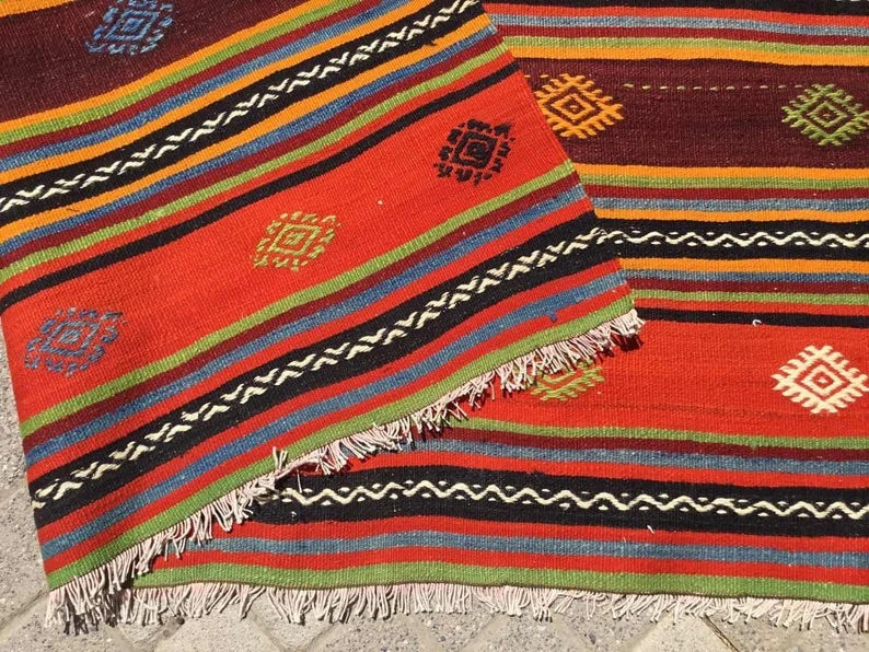 Vintage Kilim Rug 278cm x 182cm Western Turkey