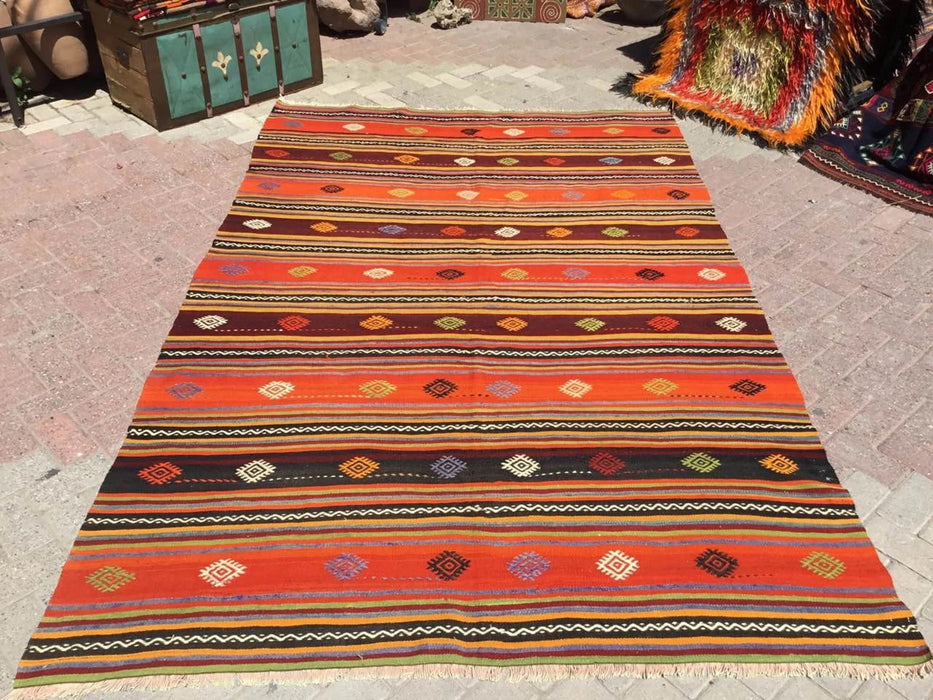 Vintage Kilim Rug 278cm x 182cm Western Turkey