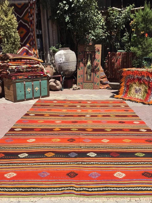 Vintage Kilim Rug 278cm x 182cm Western Turkey