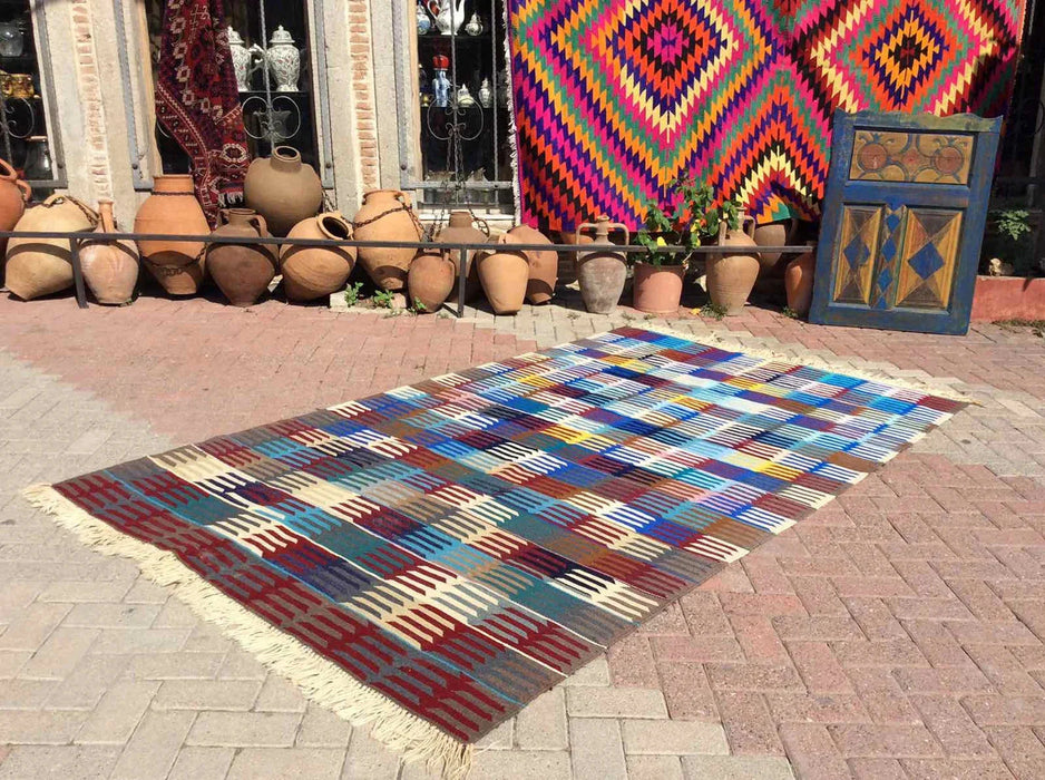 Vintage Kilim -matto 284cm x 172cm Käsintehty Turkki