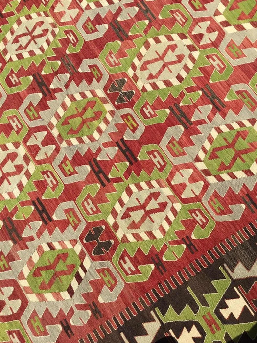 Vintage Kilim Rug 284cm x 210cm Hand Spun Wool Cotton