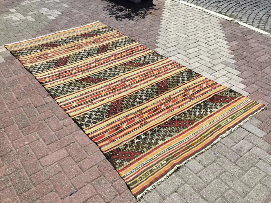 Vintage Kilim Rug 288cm x 147cm From Turkey