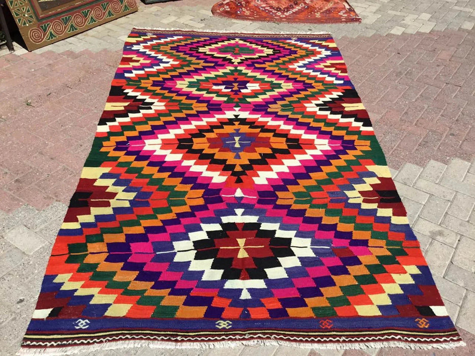 Tappeto Kilim vintage 295 cm x 169 cm Prodotto in Turchia