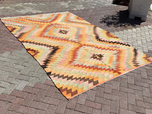 Tappeto Kilim vintage 298 cm x 193 cm realizzato a mano dalla Turchia