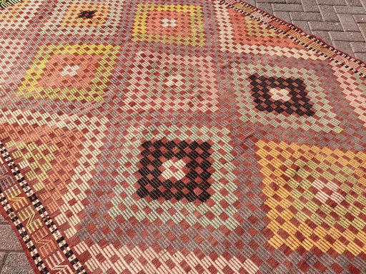 Vintage Kilim -matto 300cm x 180cm Käsintehty villapuuvilla