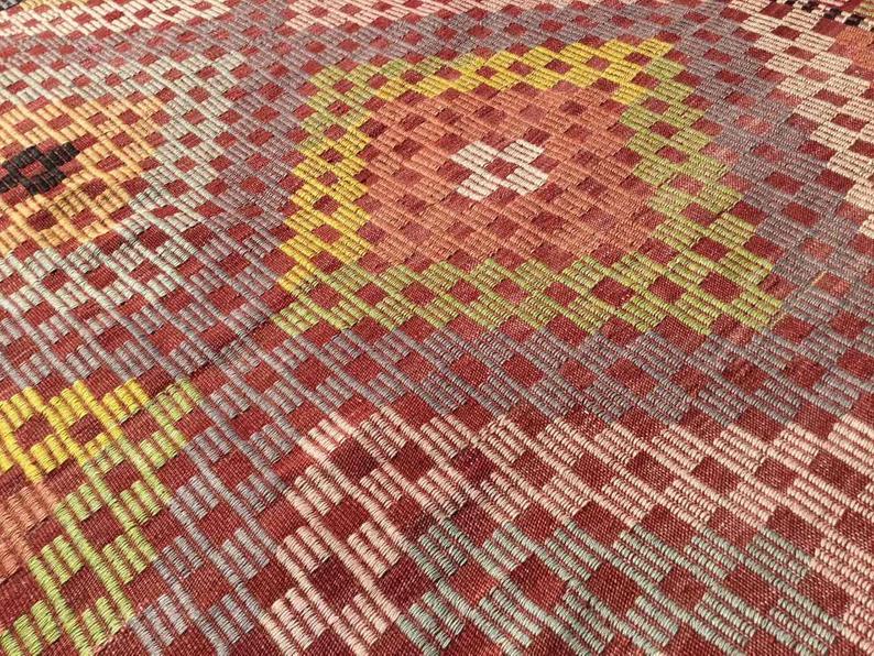 Vintage Kilim -matto 300cm x 180cm Käsintehty villapuuvilla