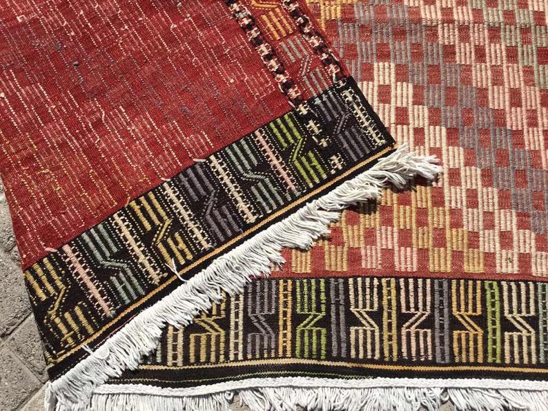 Vintage Kilim -matto 300cm x 180cm Käsintehty villapuuvilla