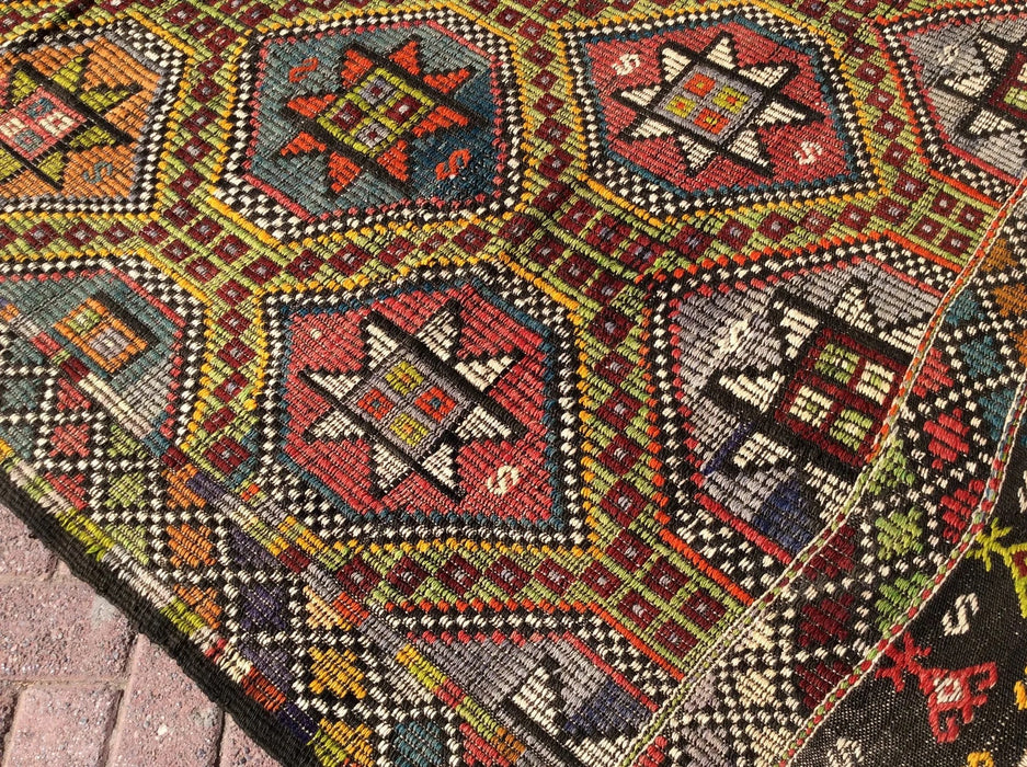 Tappeto Kilim vintage 303 x 187 cm in lana turca