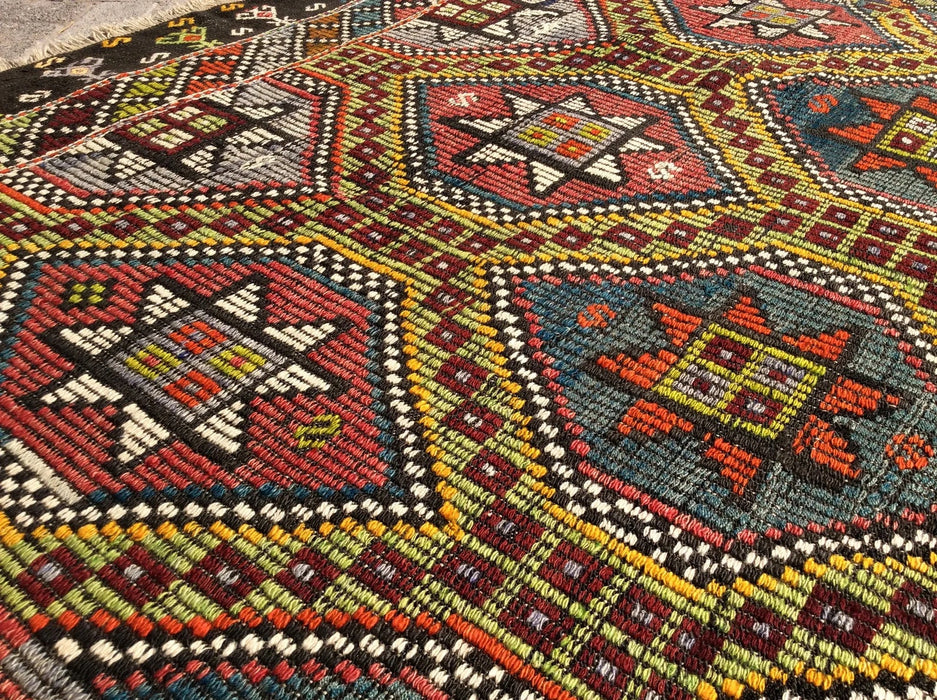 Tappeto Kilim vintage 303 x 187 cm in lana turca