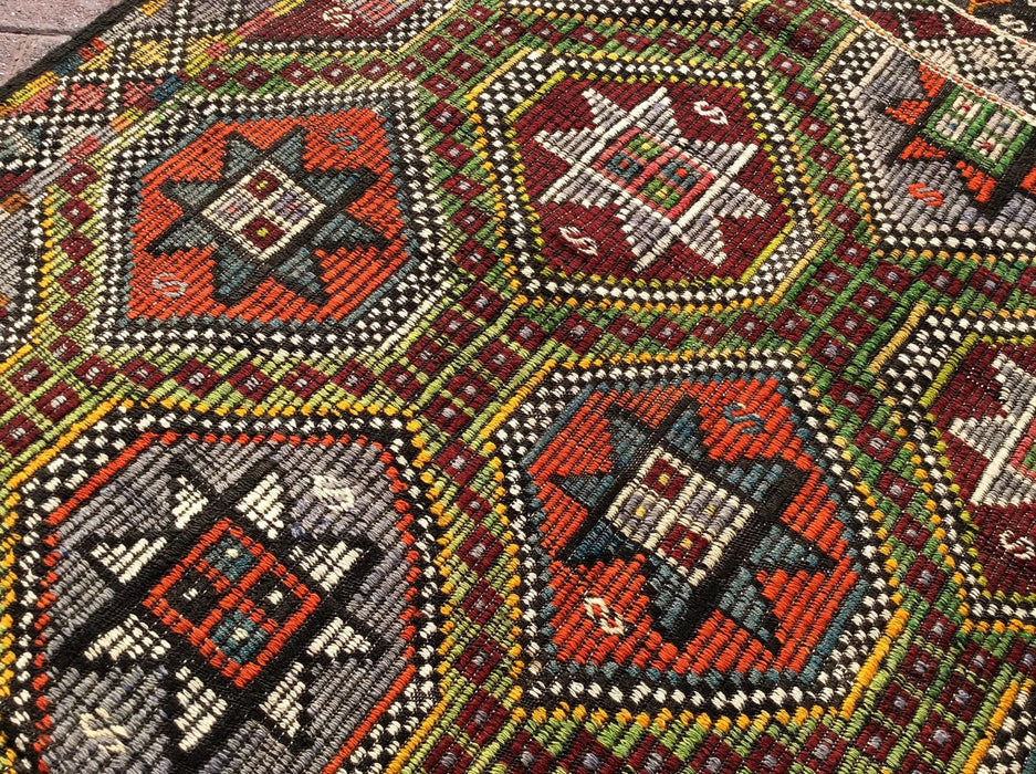 Tappeto Kilim vintage 303 x 187 cm in lana turca