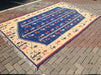Vintage Kilim Rug 303cm x 190cm Blue Cream Wool