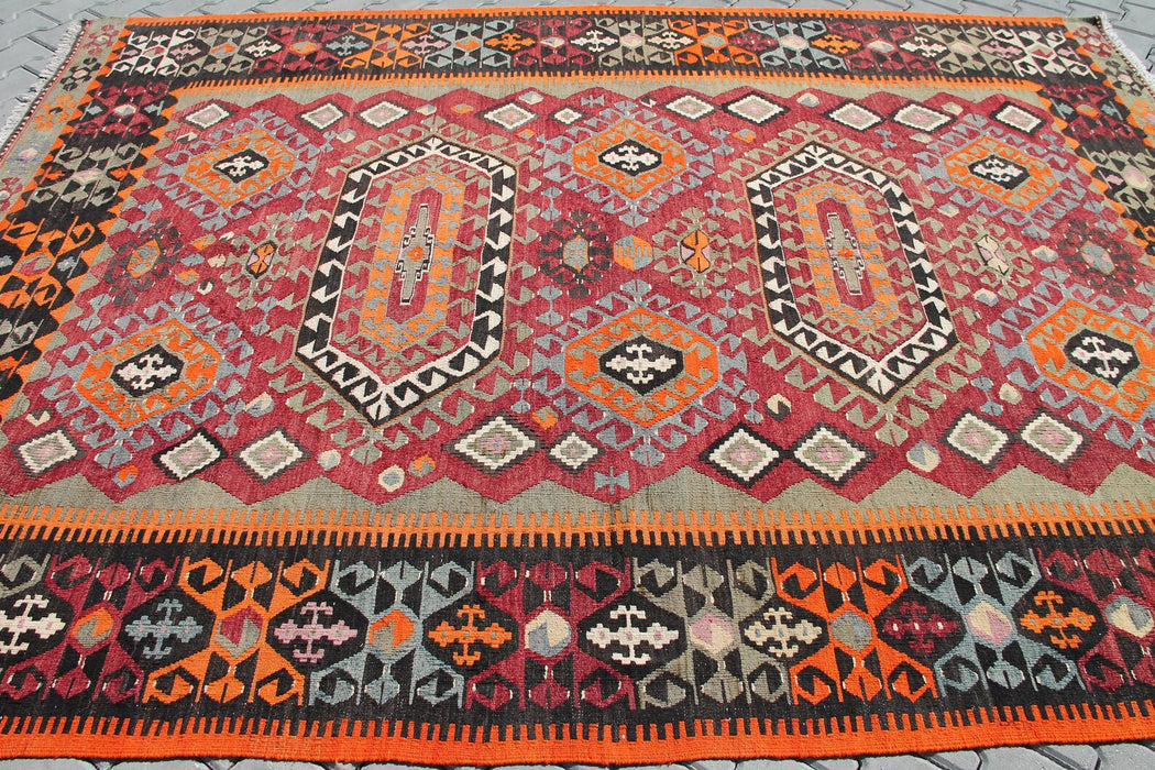 Vintage Kilim Rug 305cm x 221cm Handmade Western Turkey