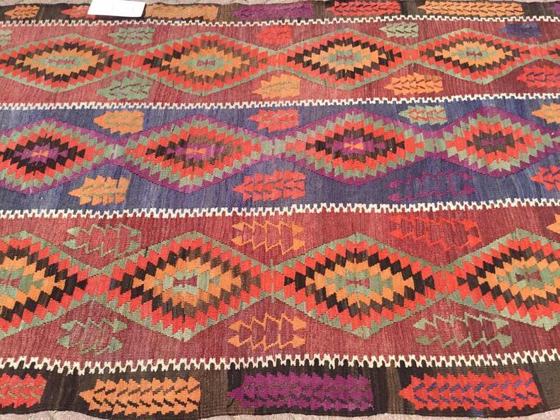 Vintage Kilim Rug 306cm x 153cm Handmade Turkey 60 Years Old