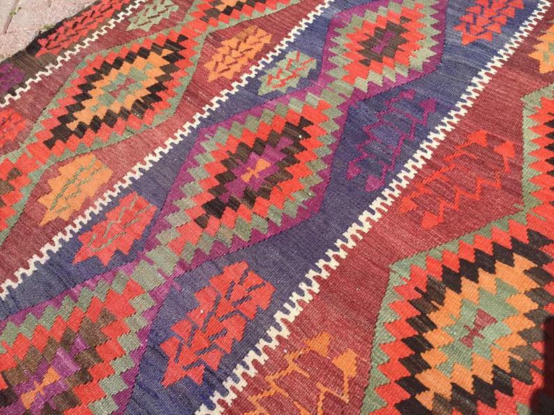 Vintage Kilim Rug 306cm x 153cm Handmade Turkey 60 Years Old