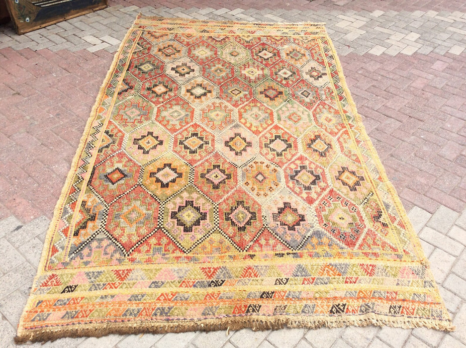 Tappeto Kilim vintage 307 cm x 178 cm dalla Turchia