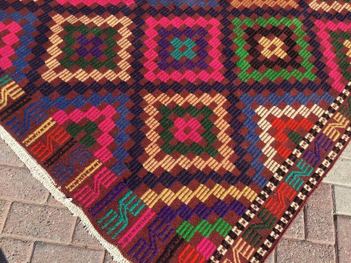 Vintage Kilim -matto 307cm x 192cm Käsintehty turkkilainen villa