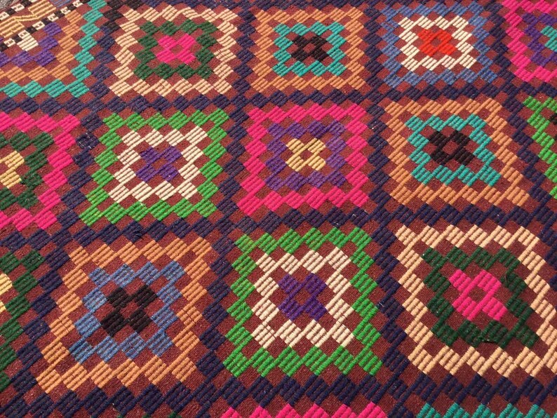 Vintage Kilim -matto 307cm x 192cm Käsintehty turkkilainen villa