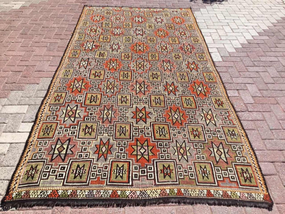 Tappeto Kilim vintage 310 cm x 161 cm dalla Turchia occidentale