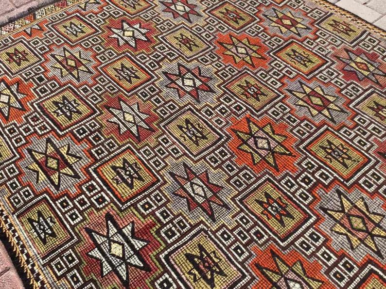 Tappeto Kilim vintage 310 cm x 161 cm dalla Turchia occidentale