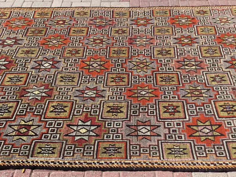 Tappeto Kilim vintage 310 cm x 161 cm dalla Turchia occidentale