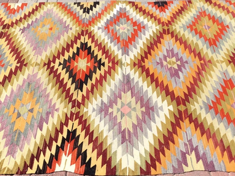 Vintage Kilim -matto 310cm x 171cm Käsintehty villapuuvilla