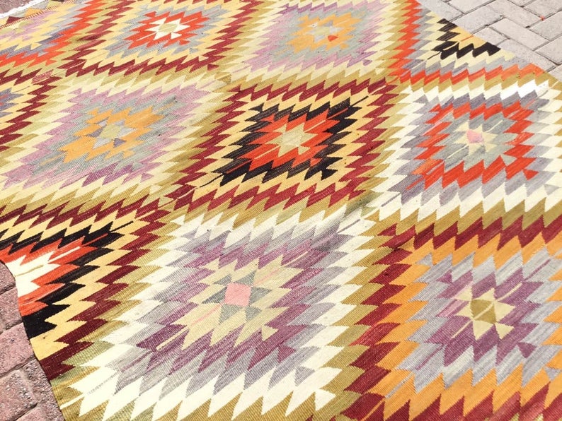 Vintage Kilim -matto 310cm x 171cm Käsintehty villapuuvilla