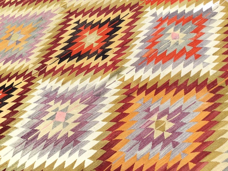 Vintage Kilim -matto 310cm x 171cm Käsintehty villapuuvilla