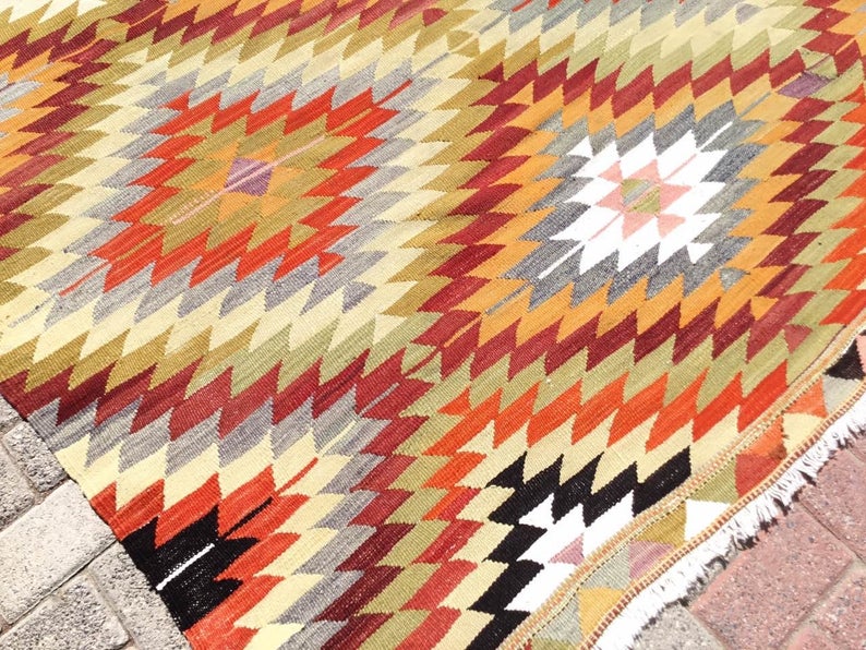 Vintage Kilim -matto 310cm x 171cm Käsintehty villapuuvilla