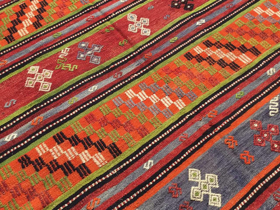 Tappeto Kilim vintage 320 cm x 160 cm realizzato a mano in Turchia