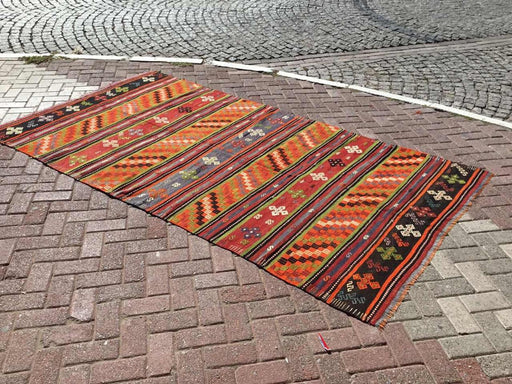 Vintage Kilim Rug 320cm x 160cm käsintehty Turkissa