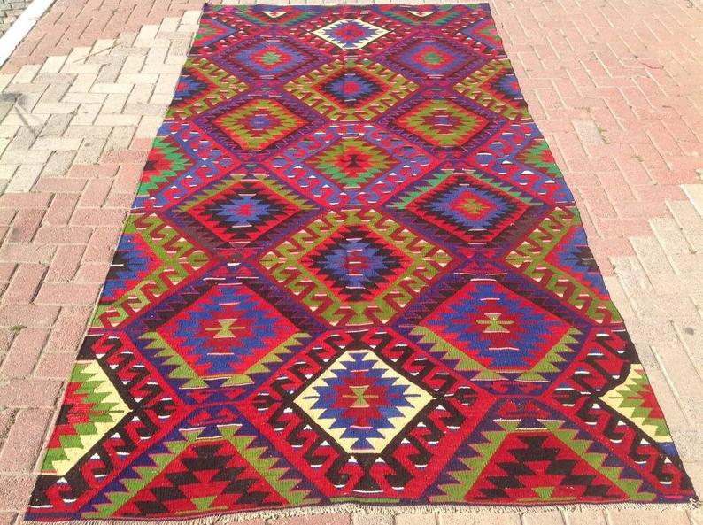 Vintage Kilim Rug 323cm x 164cm From Turkey