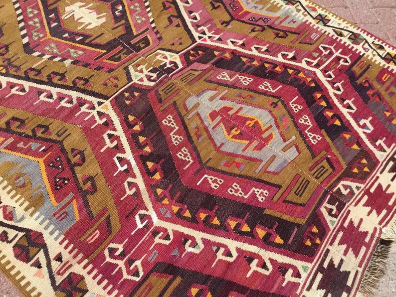 Vintage Kilim -matto 324cm x 147cm Itä-Turkista