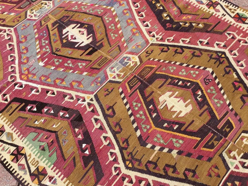 Vintage Kilim -matto 324cm x 147cm Itä-Turkista